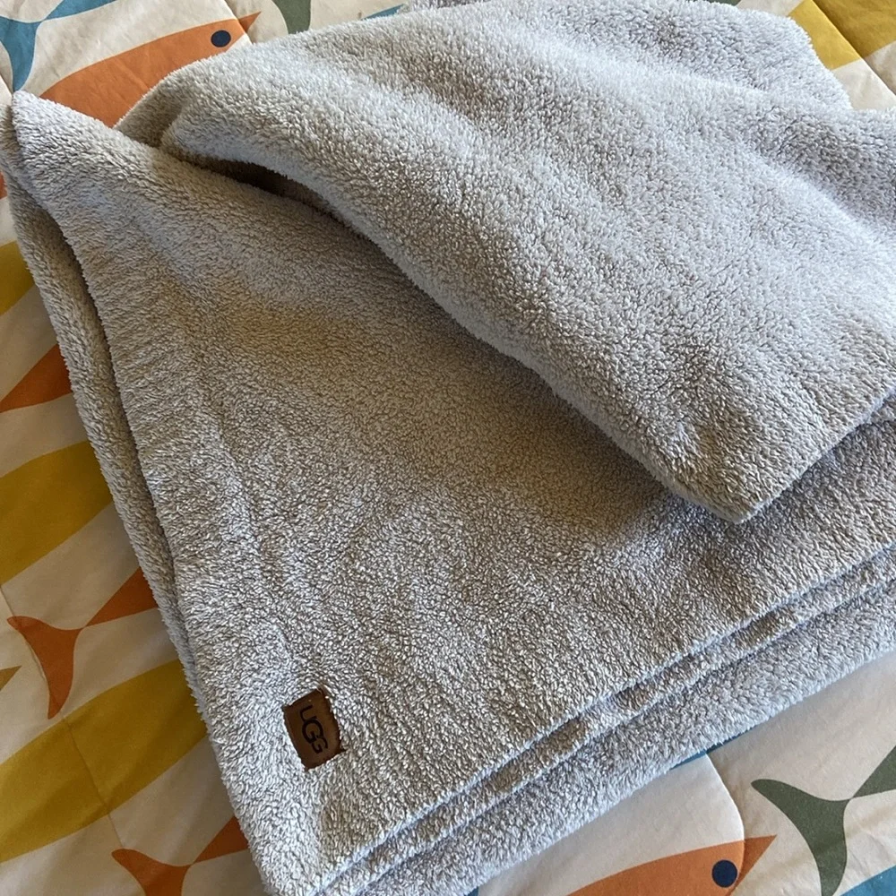UGG Cream Plush Throw Blanket